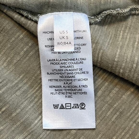 Pilcro Anthropologie Women’s Olive Wash Ruffled Sleeve‎ Open Back Long Sleeve S - Picture 7 of 7